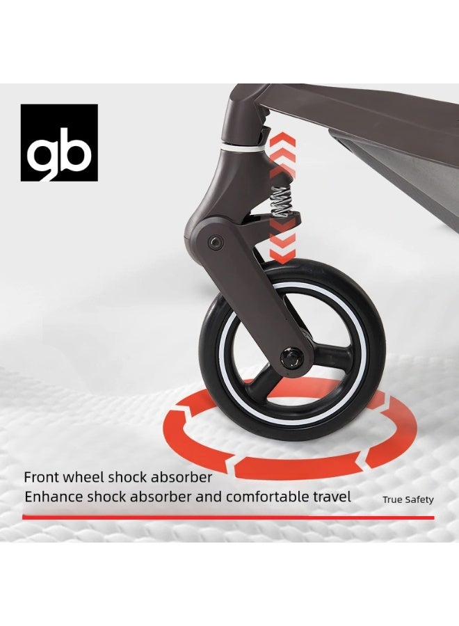 جي بي عربة أطفال خفيفة الوزن للسفر من جود بيبي فلام بلس، صغيرة الحجم ومناسبة للسفر بالطائرة، قابلة للطي بيد واحدة، لون أصفر - Image 5